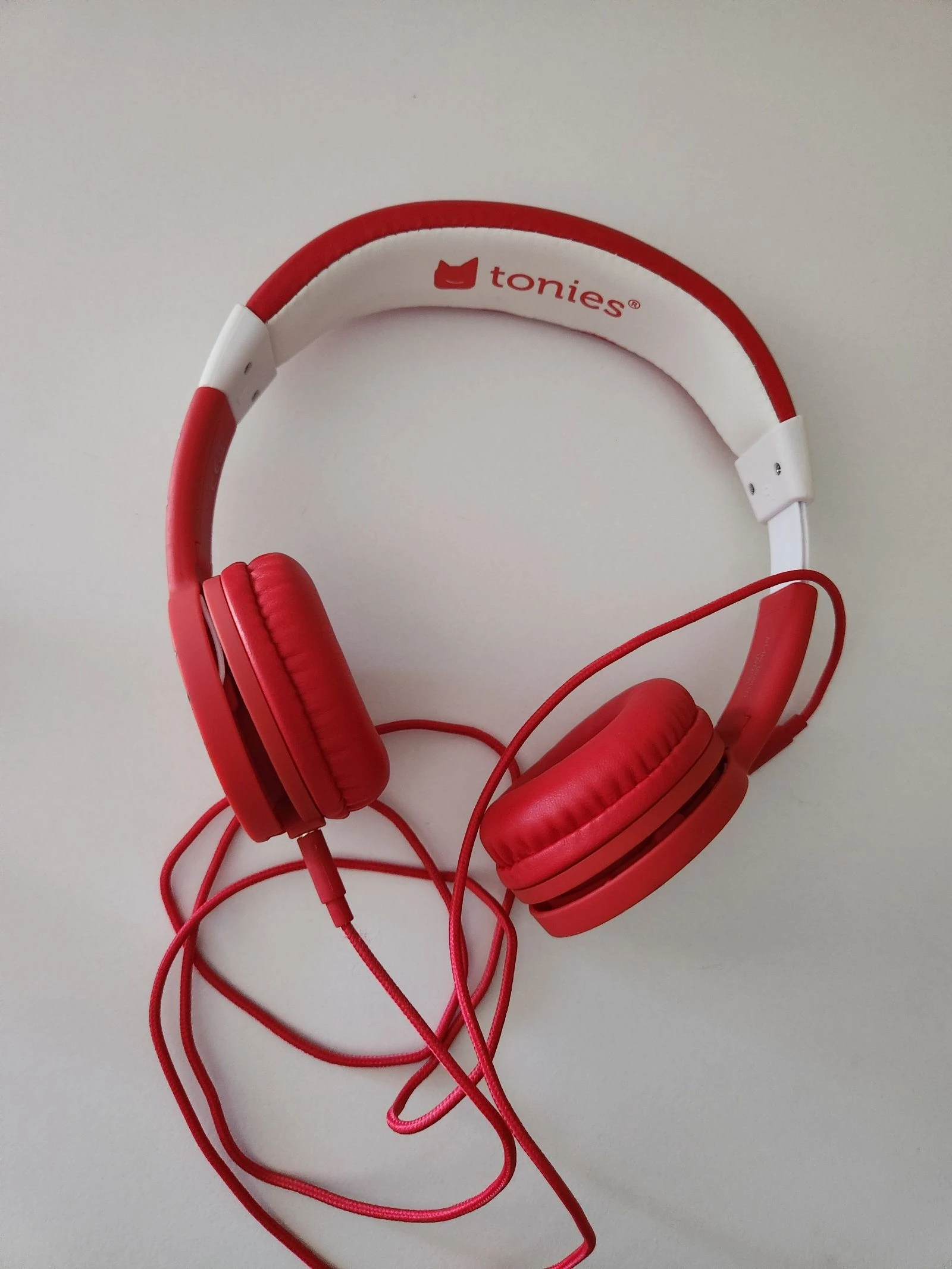 Casque audio filaire Toniebox 1 tonies rouge et blanc